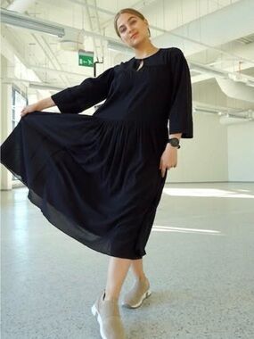 Samsoe Samsoe Karol Midi Dress - Women's Flowing Long-Sleeve Dress